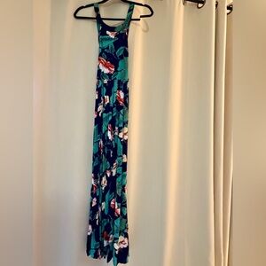 Floral Maxi Dress in Green and Blue